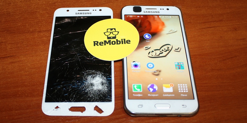 Замена разбитого стекла экрана Samsung J5